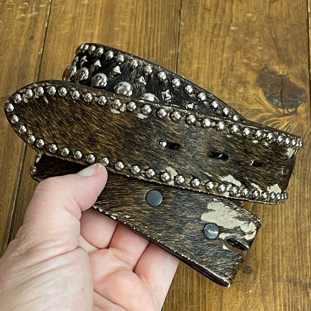 Ranger Belt Company size 28 calf hair studded belt